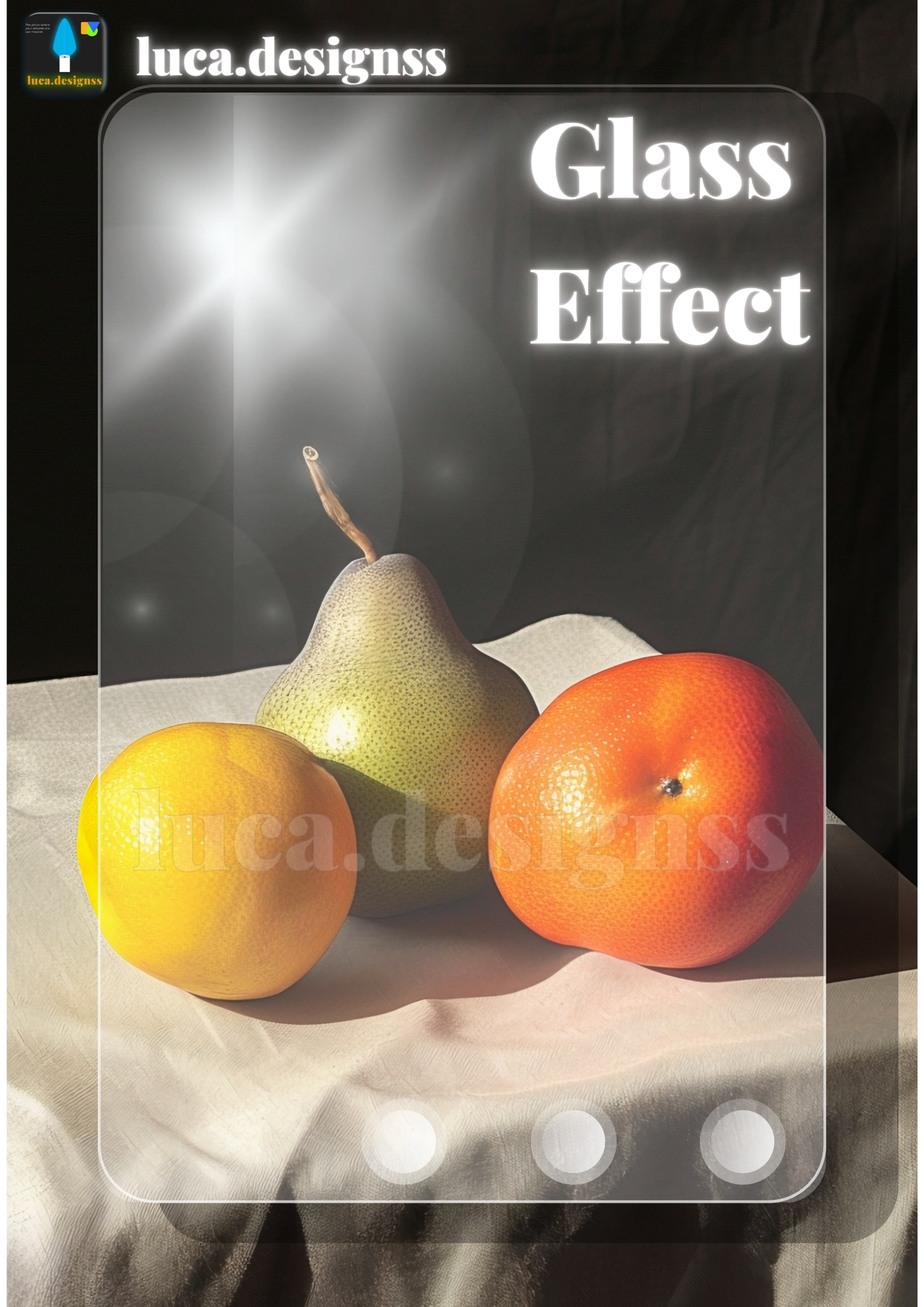 Glass effect UI/UX experimental design with modern interface and visual effects